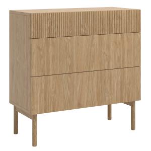 Commode 3 tiroirs aspect chêne 90 cm