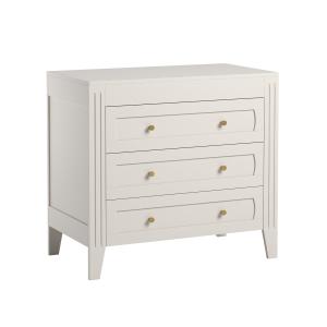 Commode 3 Tiroirs avec Moulures  L100 x H92cm - Blanc