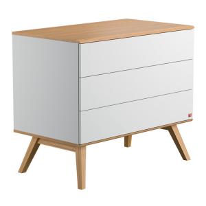 Commode 3 Tiroirs avec Piétement en Chêne L100 cm