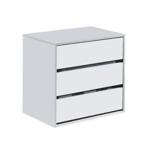 Commode 3 tiroirs  blanc 60x57x44cm