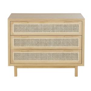 Commode 3 tiroirs cannage en rotin L100