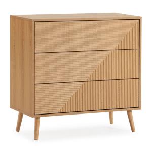 Commode 3 tiroirs effect Chêne