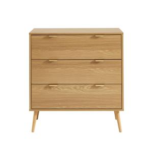 Commode  3 tiroirs effet chêne 80cm