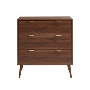 Commode  3 tiroirs effet noyer 80cm