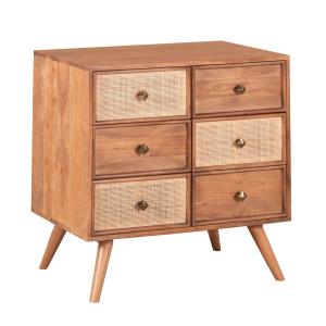 Commode  3 tiroirs en acacia finition teinté teck avec plaq…