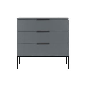 Commode 3 tiroirs en bois - Gris anthracite