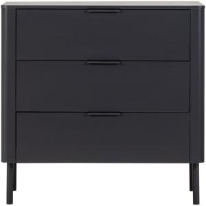 Commode 3 tiroirs en pin noir