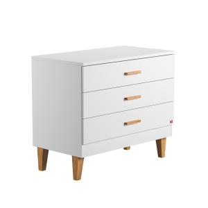 Commode 3 Tiroirs L100 x H86.5 cm - Blanc