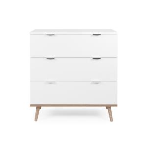 Commode 3 tiroirs L80 x H87 cm - Blanc