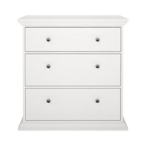 Commode 3 tiroirs L86,3 cm - Blanc