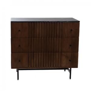 Commode 3 tiroirs   marron en bois