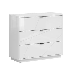 Commode 3 tiroirs stratifiés blanc