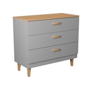 Commode 3 tiroirs stratifiés gris