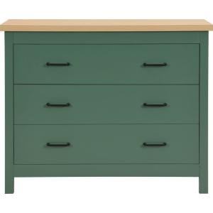 Commode 3 tiroirs verte 100 cm