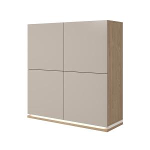 Commode 4 portes stratifiés beige