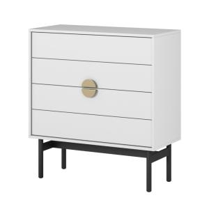 Commode 4 tiroirs blanc 85 cm