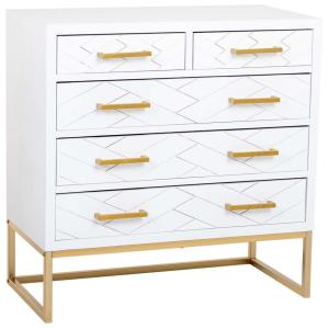 Commode 4 tiroirs bois et métal 80x39,5x81h cm