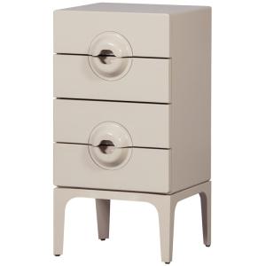 Commode 4 tiroirs en bois d'eucalyptus gris/beige