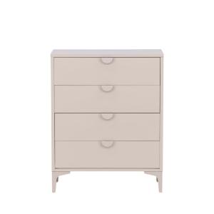 Commode 4 tiroirs en métal L78cm - Beige