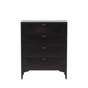 Commode 4 tiroirs en métal L78cm - Noir