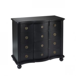 Commode 4 tiroirs en pin noire