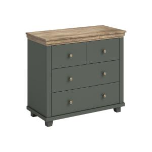 Commode 4 tiroirs stratifiés naturel vert