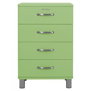 Commode 4 tiroirs style rétro 60cm vert