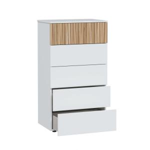 Commode 5 tiroirs H109 cm - Blanc