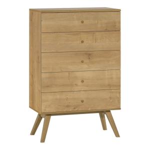 Commode 5 tiroirs L75 cm - Effet Bois