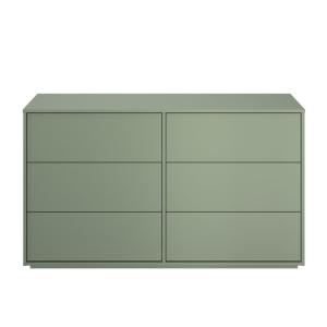 Commode 6 tiroirs effet bois couleur vert arcilla