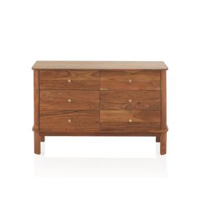 Commode 6 tiroirs en acacia naturel