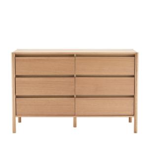 Commode 6 tiroirs en bois L120cm - Bois clair