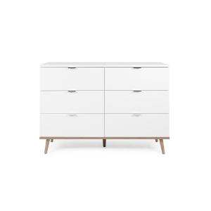 Commode 6 tiroirs L120 x H87 cm - Blanc