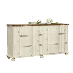 Commode 6 tiroirs plateau en chêne blanche