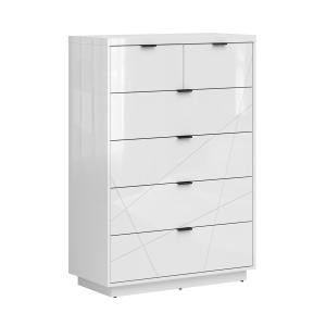 Commode 6 tiroirs stratifiés blanc