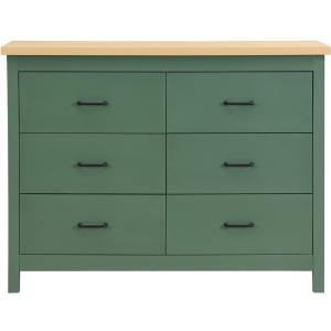 Commode 6 tiroirs verte 120 cm