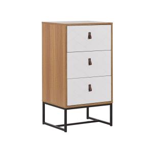 Commode à 3 tiroirs marron clair blanc