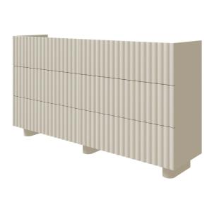 Commode à six tiroirs, grège, 147 cm