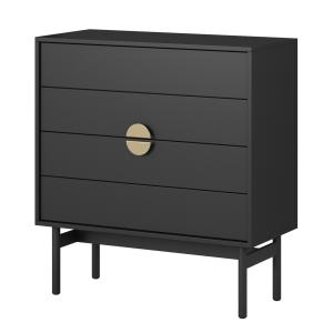 Commode à tiroirs en noir 85 cm