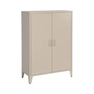 Commode/armoire métal beige, 2 espaces de rangement