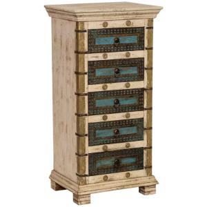 Commode artisanale en bois blanc 50x40x100h cm