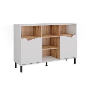 Commode avec 2 portes Blanc/Artisan 120x81.3cm
