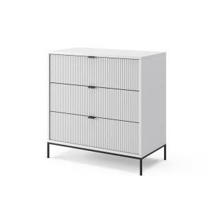 Commode  avec 3 tiroirs, Blanc 80 x 81.2cm