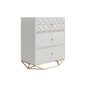 Commode avec 3 tiroirs en blanc