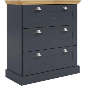 Commode avec 3 tiroirs en effet bois anthracite