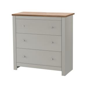 Commode avec 3 tiroirs en effet bois gris