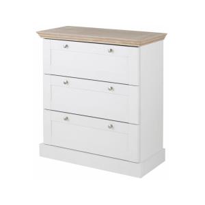 Commode avec 3 tiroirs en effet chêne blanc