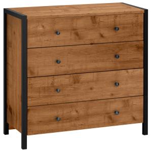 Commode avec 4 tiroirs effet chêne