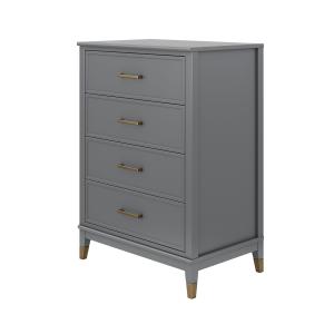 Commode avec 4 tiroirs en mélaminé gris graphite