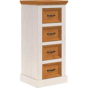 Commode avec 4 tiroirs en pin blanc